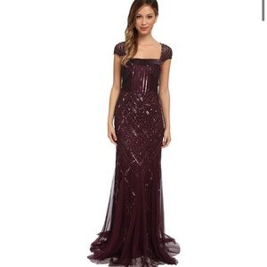 Adrianna Papell Cap Sleeve Beaded Dress